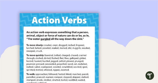 Action Verbs Poster teaching resource
