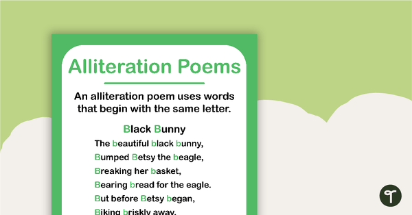 Alliteration Poem Poster teaching resource