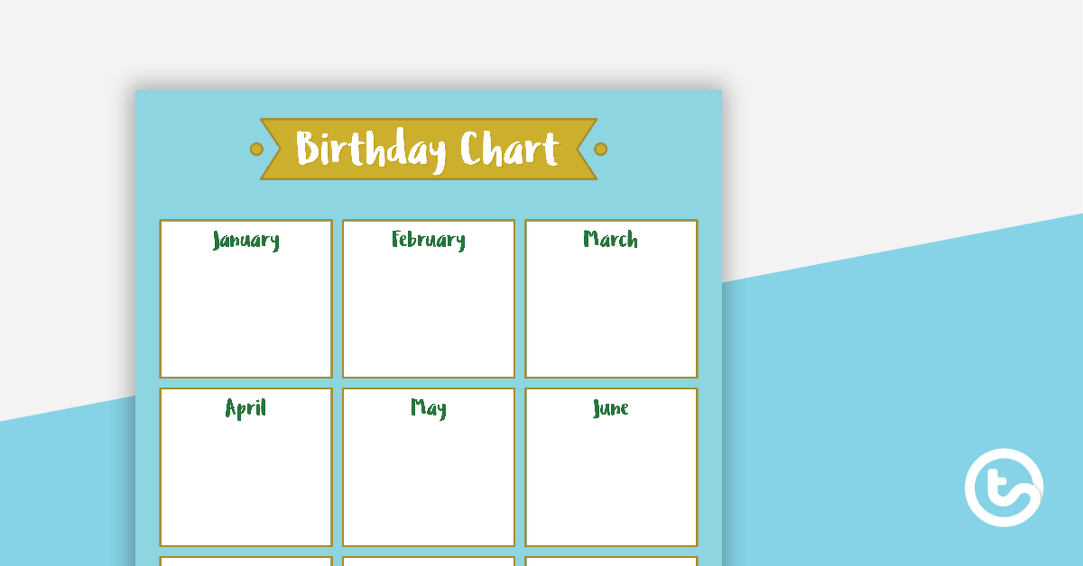 Lush Leaves Blue - Happy Birthday Chart teaching resource