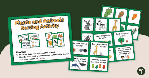 Go to Plant and Animal Sort - Task Cards teaching resource