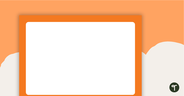 Plain Orange - Landscape Page Border teaching resource