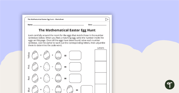 The Mathematical Easter Egg Hunt – Whole Class Game teaching resource