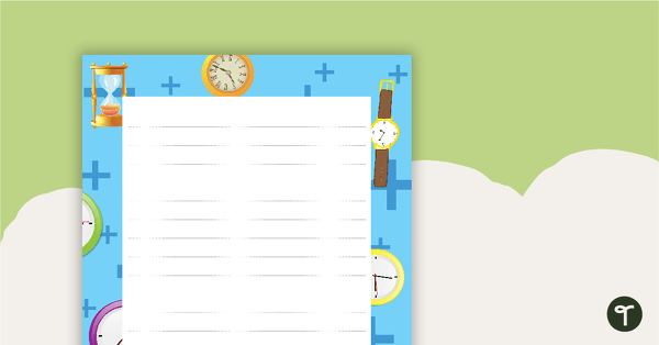 Go to Telling Time Page Border teaching resource