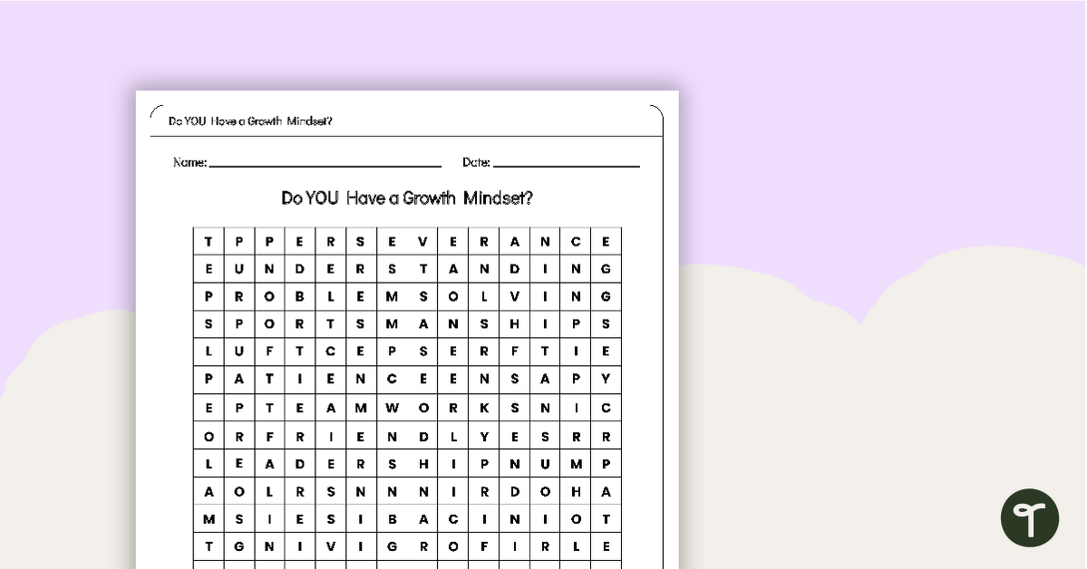 Do YOU Have a Growth Mindset? – Word Search teaching resource