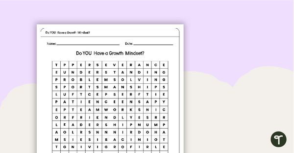 Do YOU Have a Growth Mindset? – Word Search teaching resource