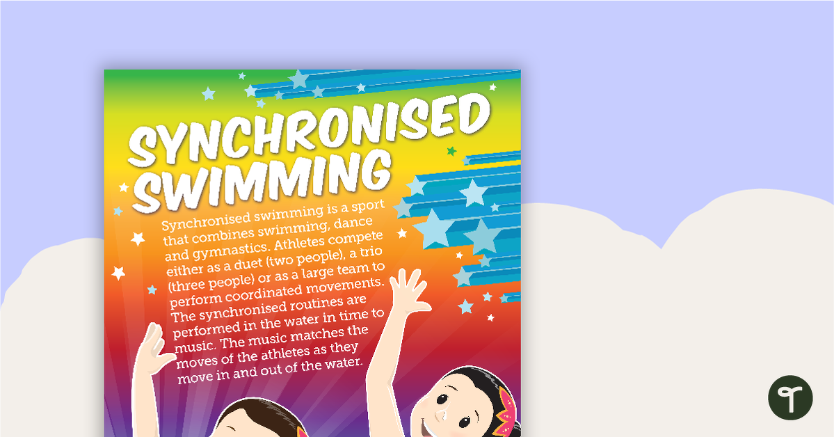 Olympic Games Sport Poster - Synchronised Swimming teaching resource