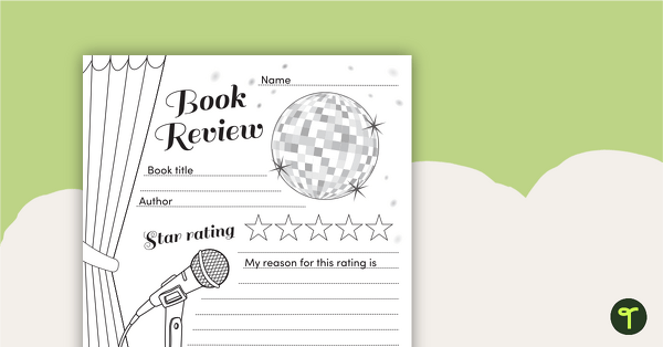 Image of Stage-Themed Book Review Worksheet
