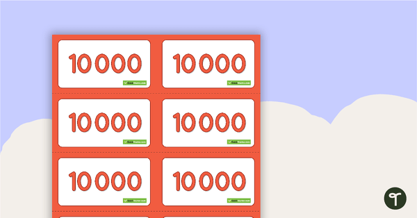 Place Value Cards - 10 000, 1000, 100, 10, 1 teaching resource