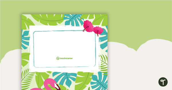 Tropical Paradise - Binder Cover Page, Spines and Tabs teaching resource