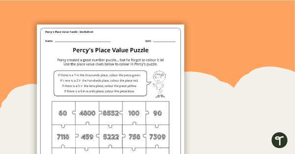 Percy's Place Value Puzzle teaching resource