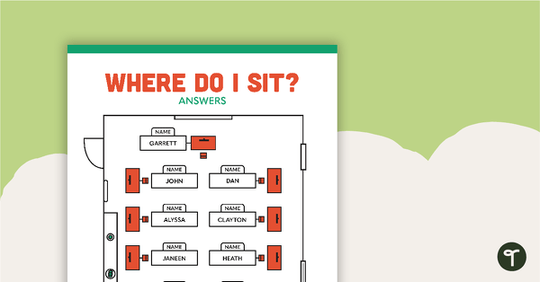 Where Do I Sit? – Worksheet (Upper Years – Difficult) teaching resource