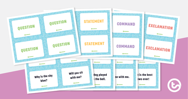 Go to Statement, Question, Command, Explanation – Match Up Cards teaching resource
