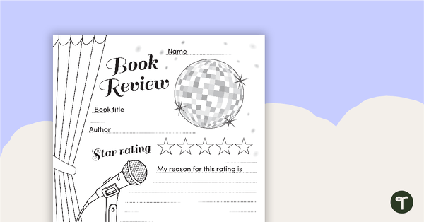 Stage-Themed Book Review Worksheet teaching resource