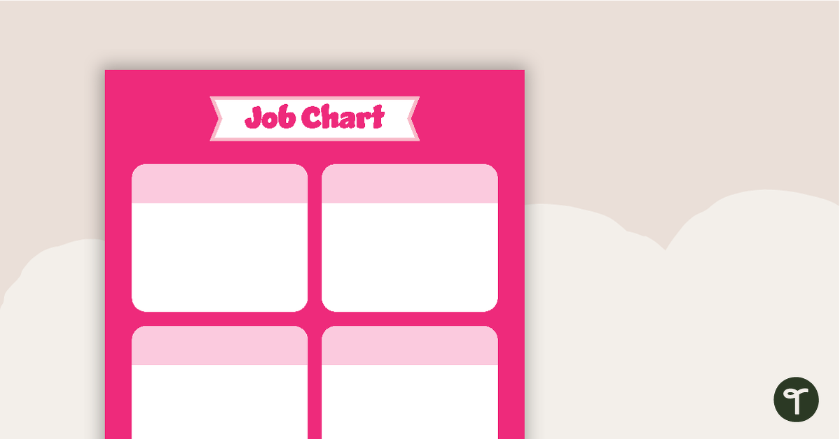 Plain Pink - Job Chart teaching resource