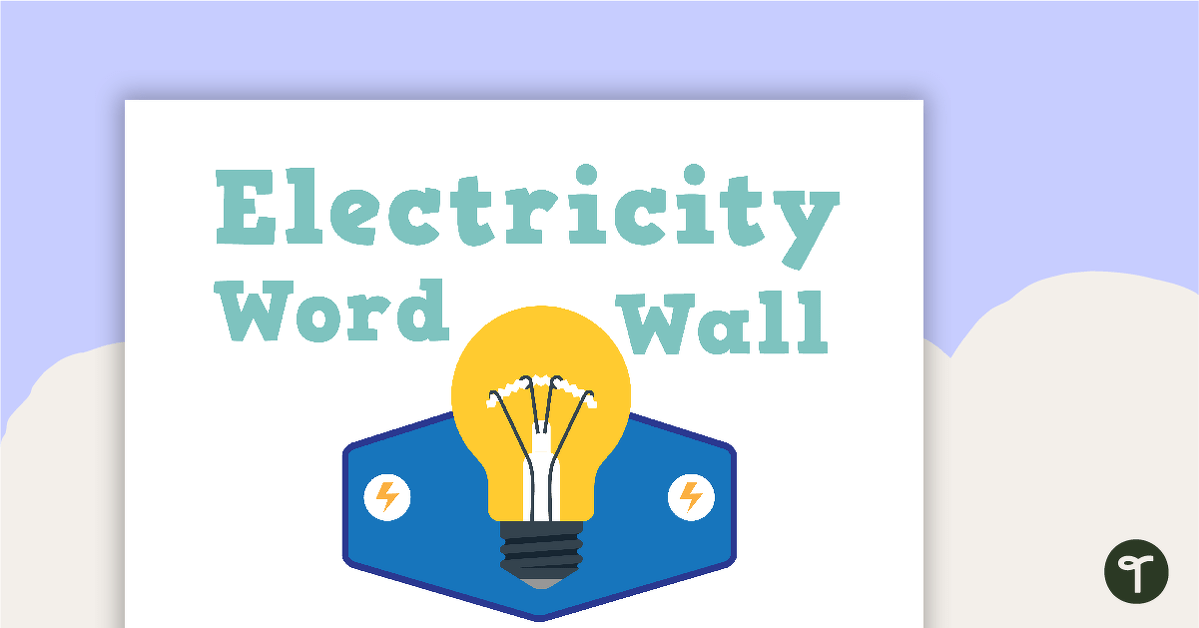 Electricity Word Wall Vocabulary teaching resource