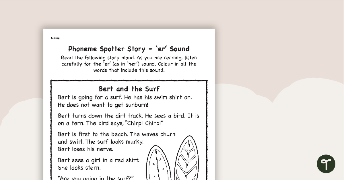 Phoneme Spotter Story – 'er' Sound teaching resource