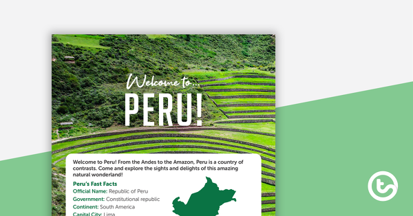 Welcome to Peru! – Worksheet teaching resource