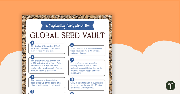 Go to 10 Fascinating Facts Worksheet – The Global Seed Vault teaching resource