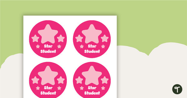 Plain Pink - Star Student Badges teaching resource
