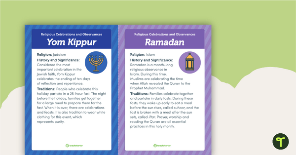 Religious Celebrations and Observances – Posters teaching resource