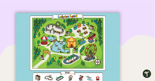 Leisure Land - Map Skills Worksheet teaching resource