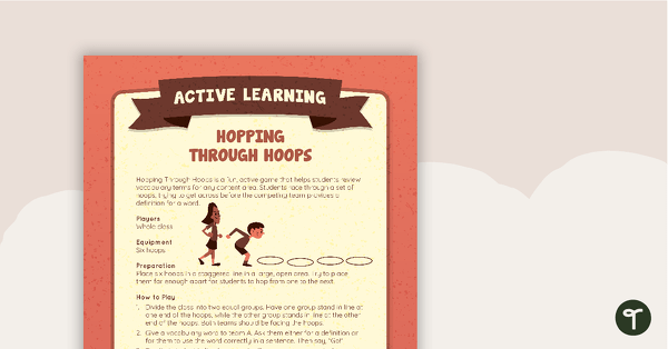 Hopping Through Hoops Active Game teaching resource