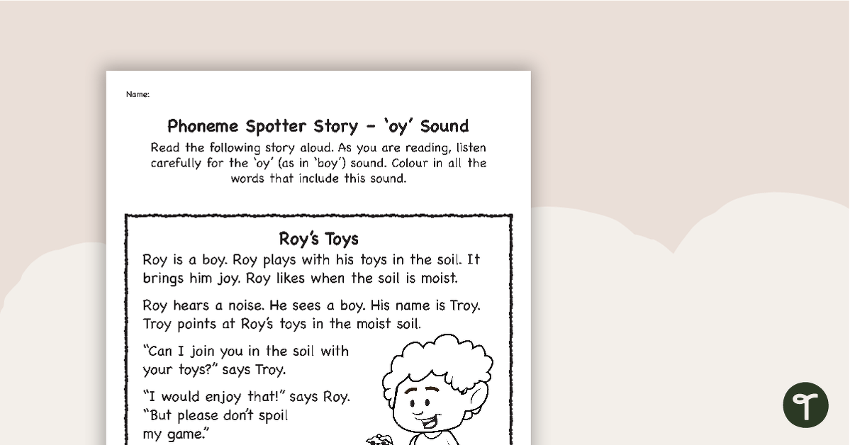Phoneme Spotter Story – 'oy' Sound teaching resource