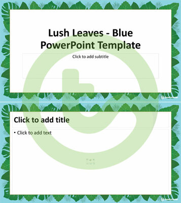Lush Leaves Blue – PowerPoint Template teaching resource