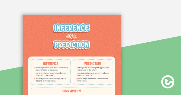Go to Inference vs Prediction Poster teaching resource