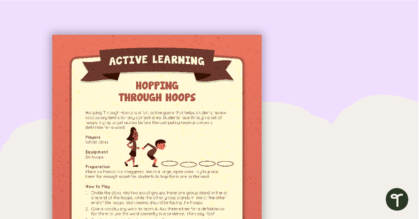 Preview image for Hopping Through Hoops Active Game - teaching resource