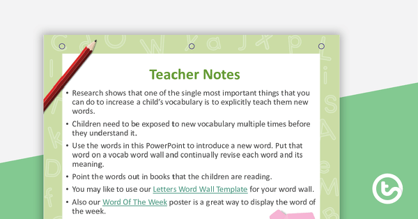 Word of the Week Flip Book - Year 2 | Teach Starter