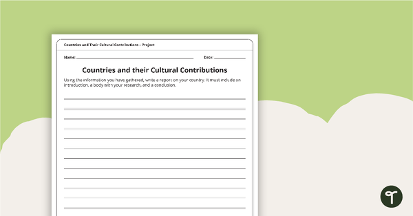 Countries and Their Cultural Contributions – Worksheet teaching resource