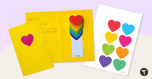 Love Heart Waterfall Card teaching resource