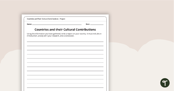 Countries and Their Cultural Contributions – Worksheet teaching resource