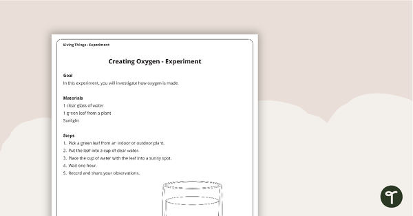 Go to Creating Oxygen - Experiment teaching resource