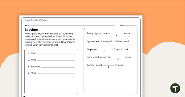 Comical Chronicle Worksheets - Year 3 teaching resource