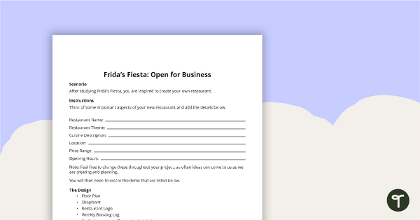Frida's Fiesta: Open for Business - Inquiry Project teaching resource