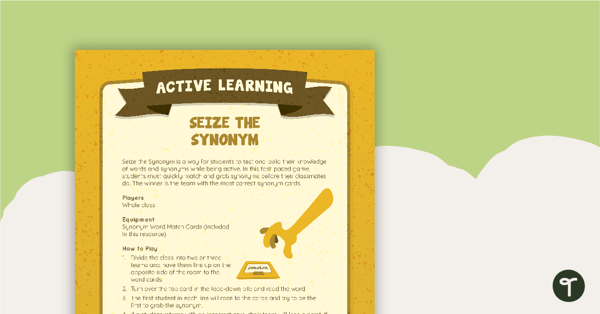 Seize the Synonym Active Game teaching resource
