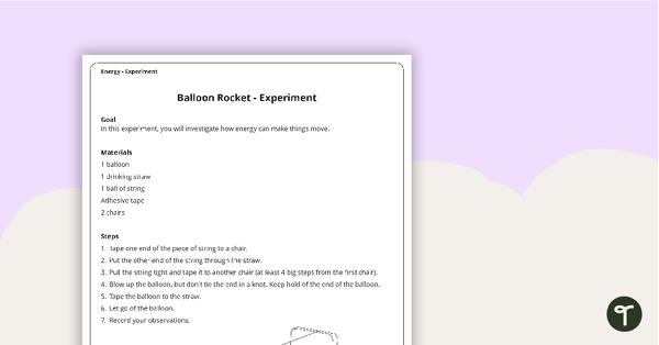 Go to Balloon Rocket - Experiment teaching resource