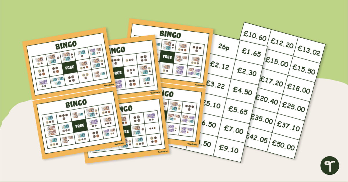 Money Bingo - British Coins and Notes teaching resource