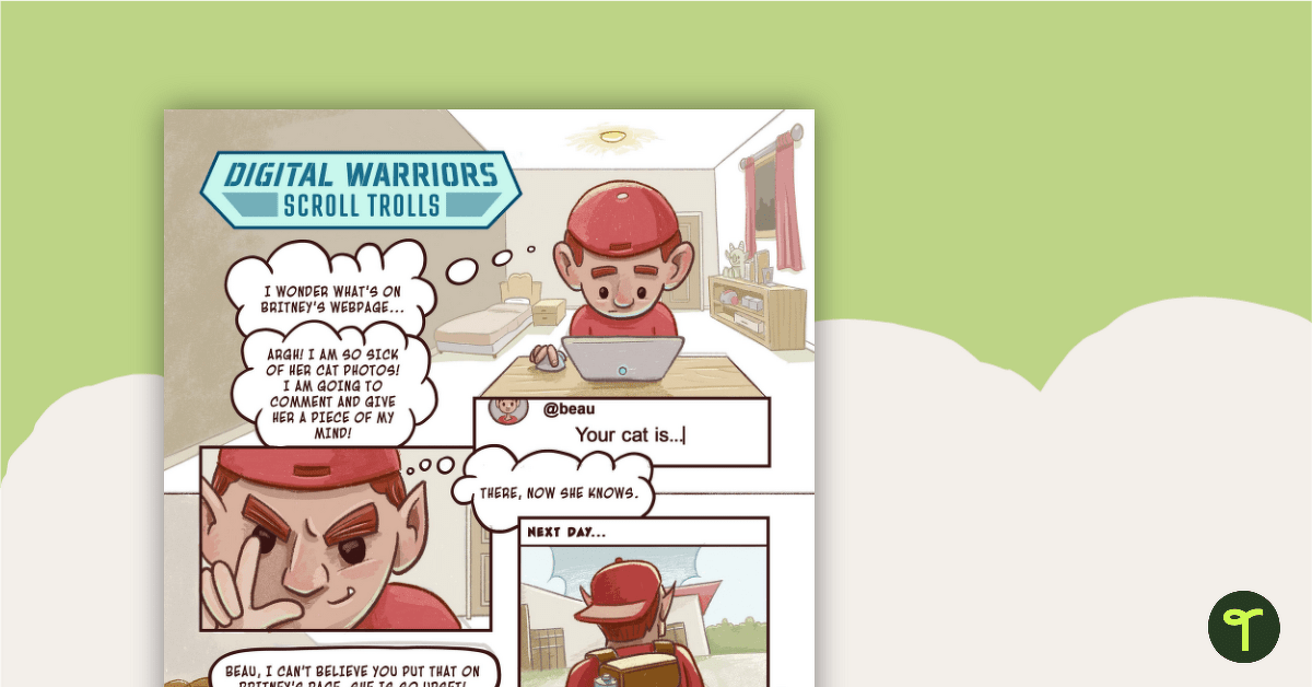 Digital Warriors: Scroll Trolls – Worksheet teaching resource