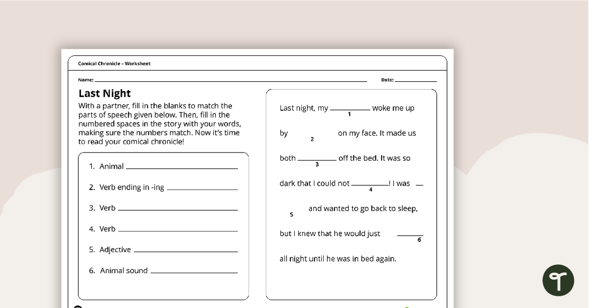 Preview image for Comical Chronicle Worksheets - Year 3 - teaching resource