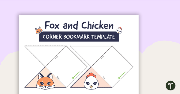 Fox and Chicken Corner Bookmark Templates teaching resource