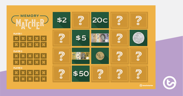 Memory Matcher PowerPoint – Australian Coins and Notes teaching resource