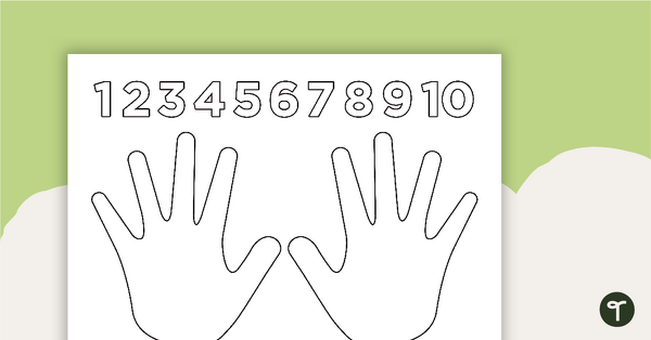 Hands and Numbers 1-10 Template teaching resource