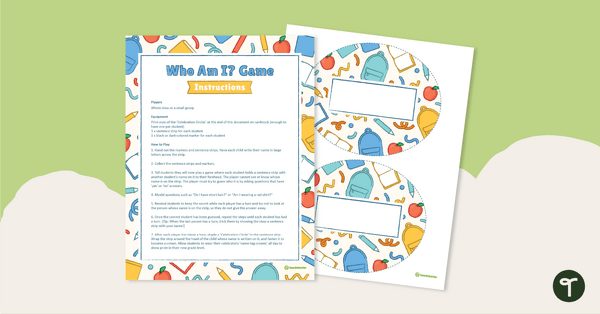 Preview image for Who Am I? Icebreaker Game - teaching resource