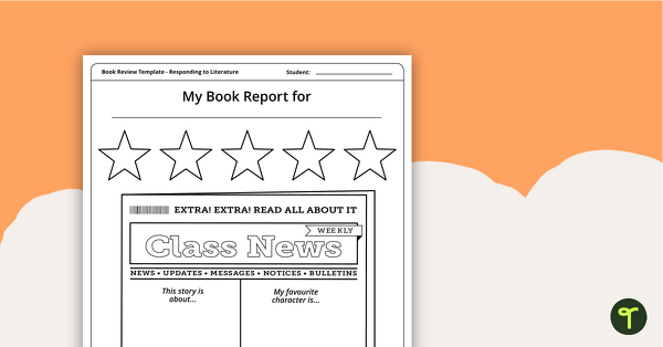 Image of Newspaper Themed - Book Report Template and Poster