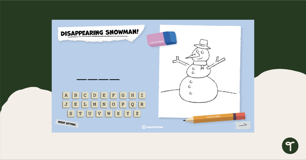 Disappearing Snowman (Hangman Alternative) teaching resource