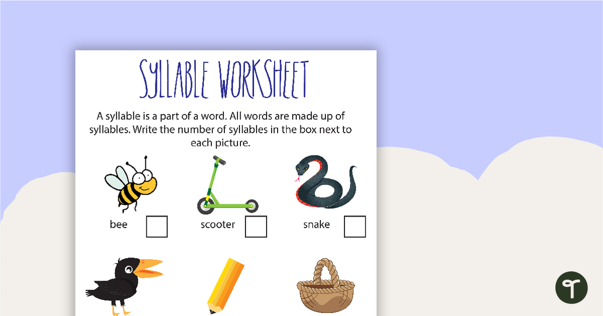 Preview image for Syllable Worksheets - Colour - teaching resource