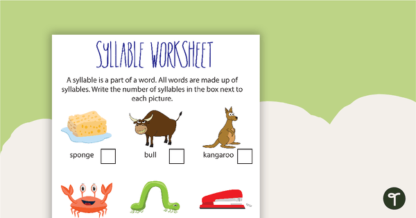 Syllable Worksheets - Colour teaching resource